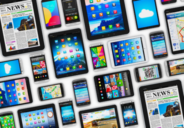 Collage of many phones and movile devices